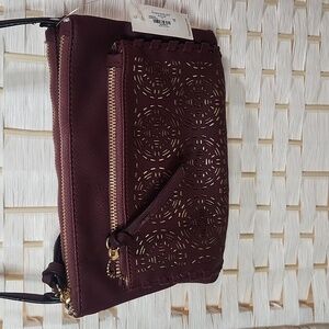 Francesca's- NWT Elegant Burgundy Crossbody Bag